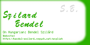 szilard bendel business card
